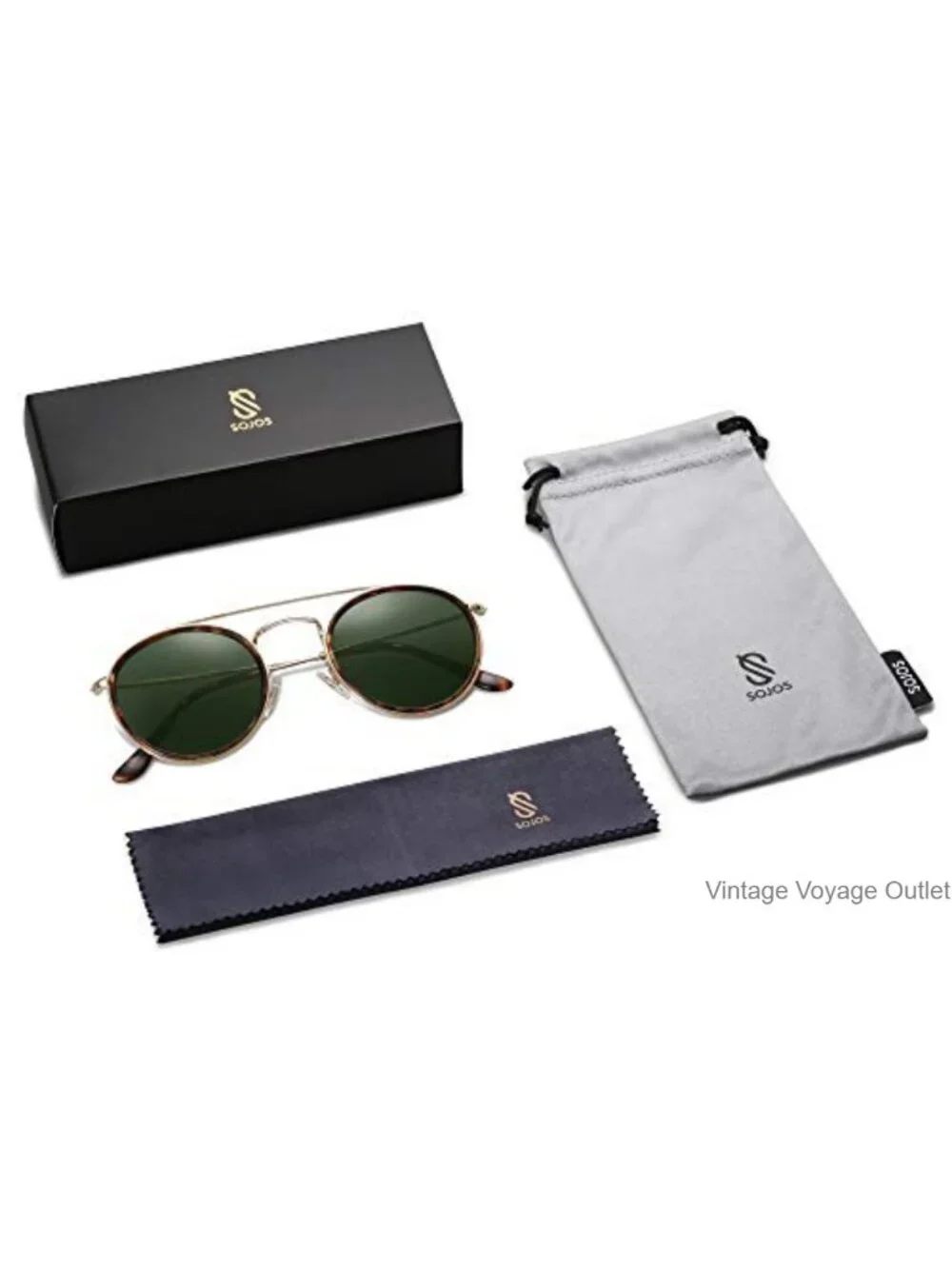 Retro Round Double Bridge Sunglasses - UV400 Polarized Men Women